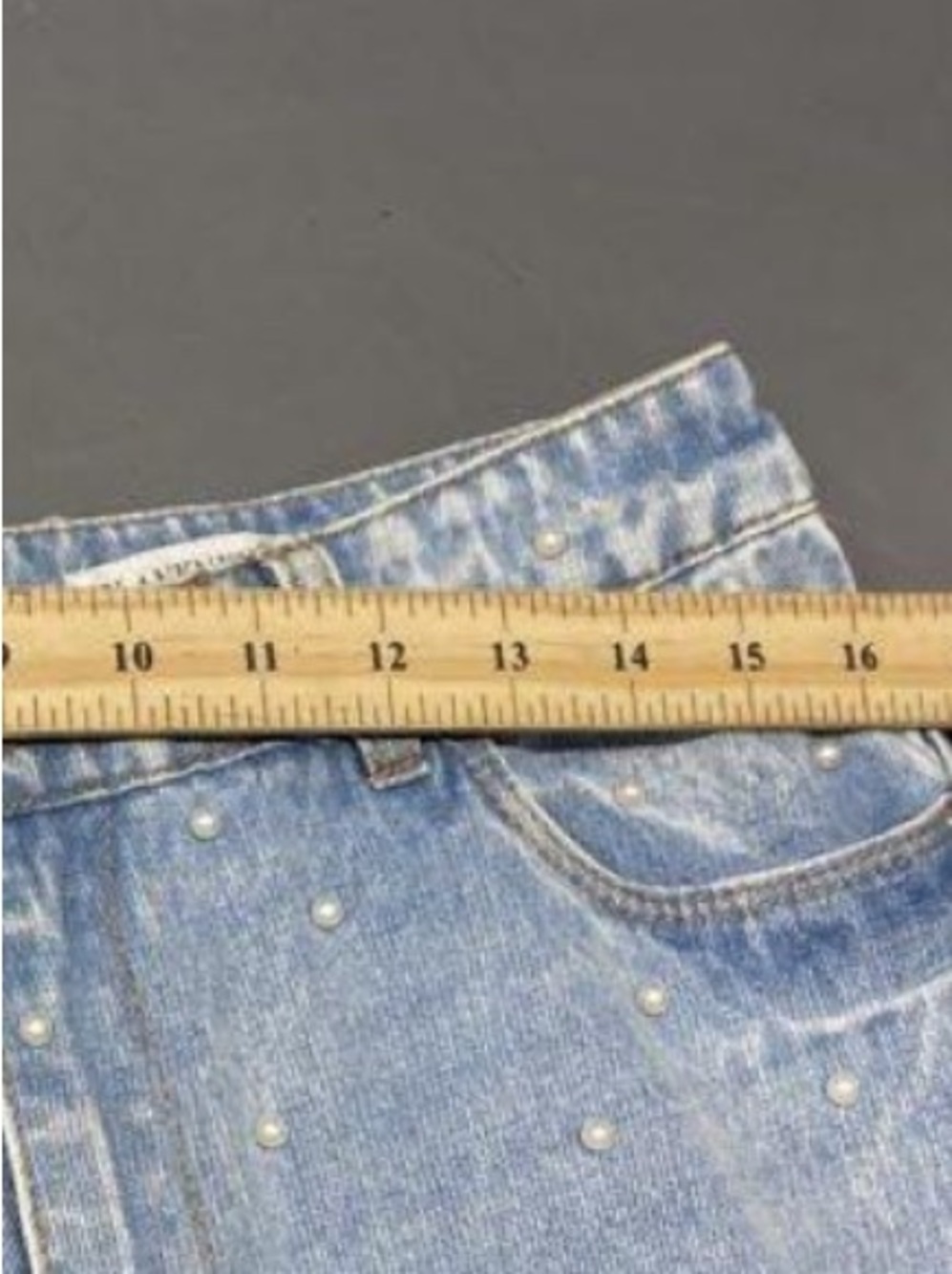 NWT Blank NYC “The Franklin” Beaded Pearl Rib Cage Wide Leg Denim Jeans Size 30 - Picture 5 of 7